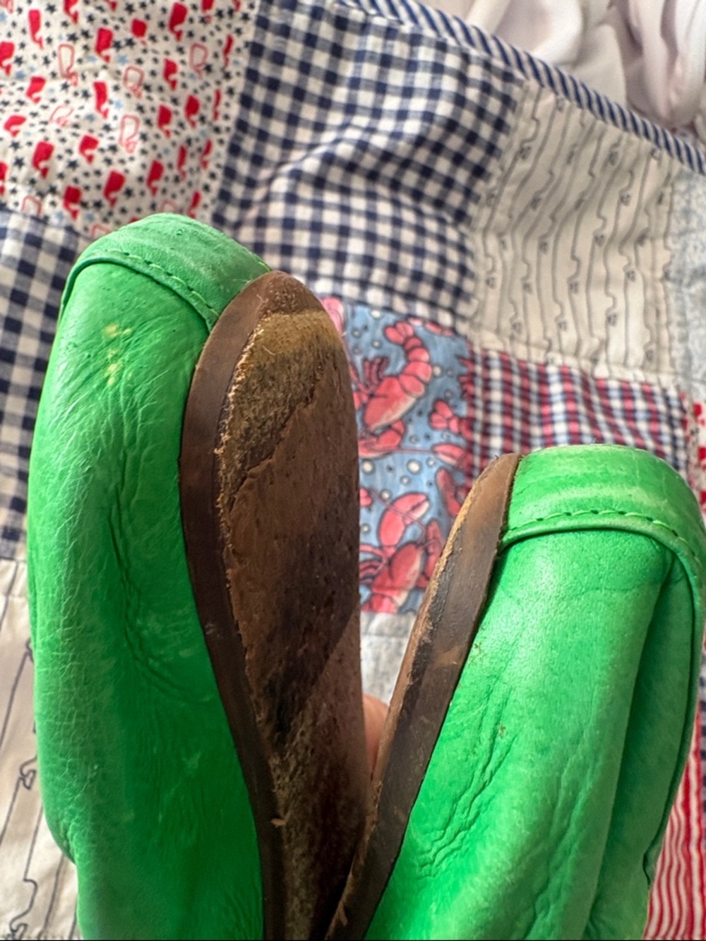 Lanvin Bright Green Leather Ballet Flats - Picture 9 of 13